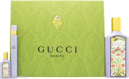 Gucci Flora Gorgeous Magnolia Woman's Gift Set: 100ml EDP Spray + Mini 10ml EDP Spray + Mini Pen 5ml EDP Spray - Hard Box