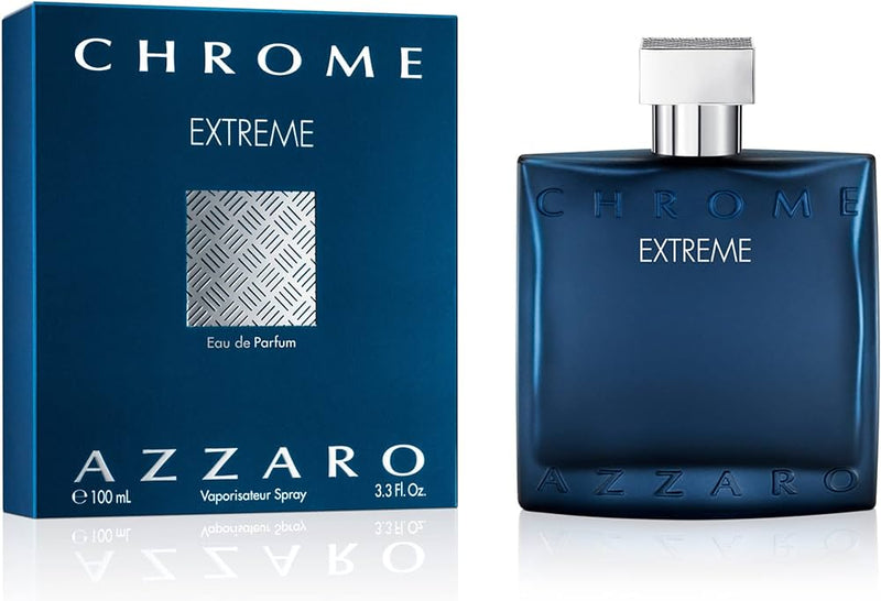 Azzaro Chrome Extreme Eau de Parfum Men's Cologne Woody Citrus Amber Fragrance 3.3 Fl Oz