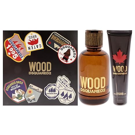 Wood by Dsquared2 for Men 2 Pc Gift Set 3.4oz EDT Spray 5.0oz Bath and Shower Gel