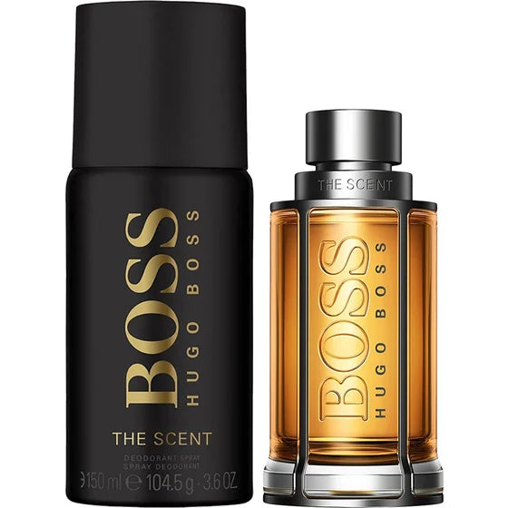 BOSS Men's The Scent Eau de Toilette Festive Giftset 50ml and Spray Deodorant 150ml - Pack of 2